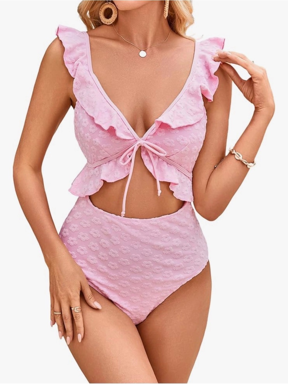 Pink Ruffle One-Piece Swimsuit